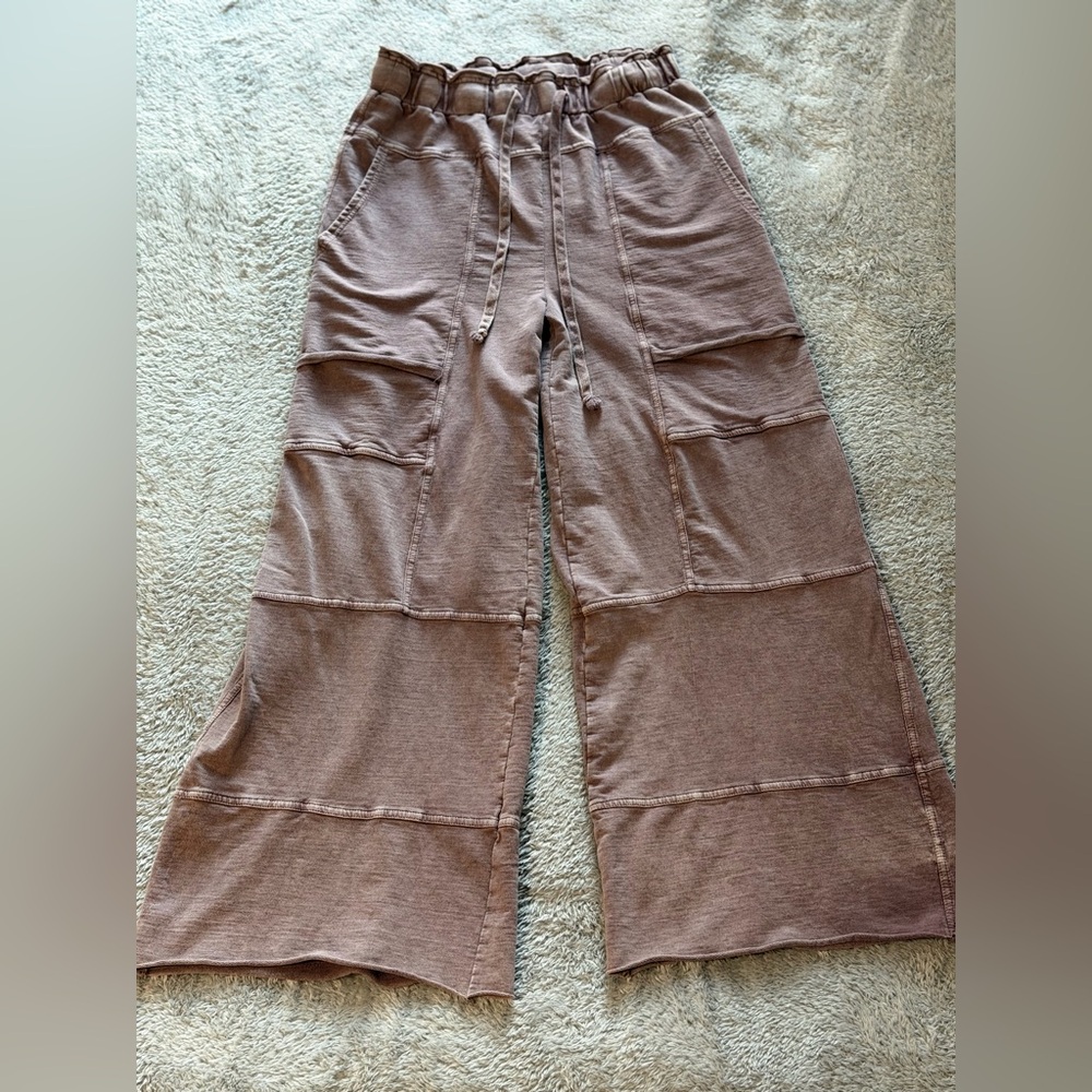 Easel Mauve Wide-Leg Lounge Pants - S